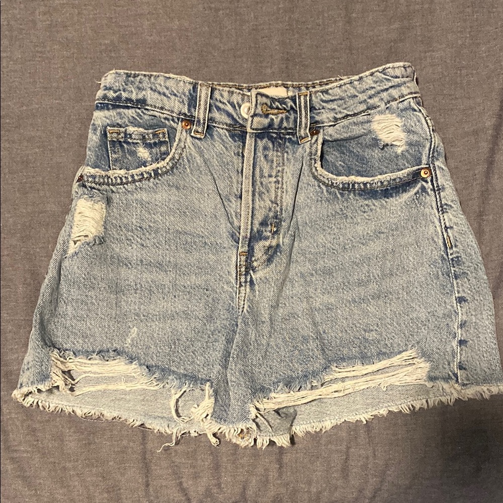 H&M Blue Jean Shorts Distressed High-Waisted